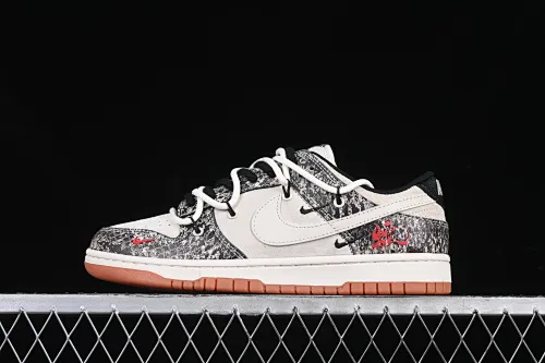 All categories Nk SB Dunk Series Nk SB Dunk Low High-end customized low-top sneakers Nk SB Dunk Low Year of the Snake series Snake scale white hook High-end customized low-top casual sneakers YX5066-275